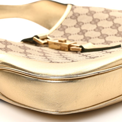 Gucci Monogram Jackie O Hobo Beige Gold 9 of 12