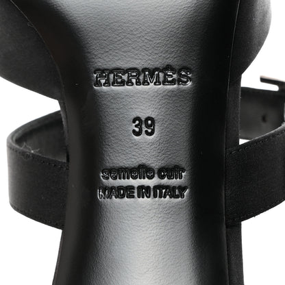 Hermes Satin Blink Mules 39 Black 8 of 9