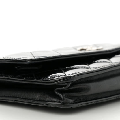 Chanel Patent Quilted Brilliant Wallet On Chain WOC Black 9 of 13