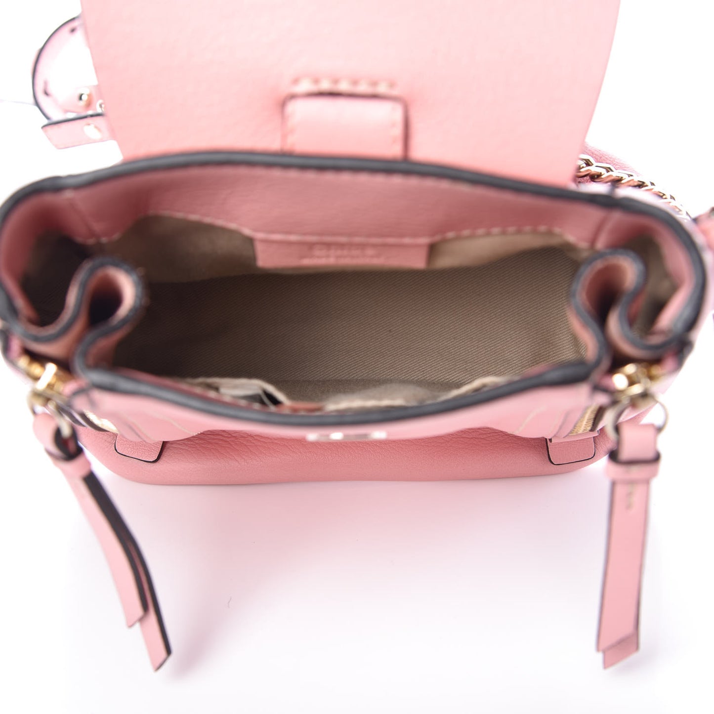 Suede Calfskin Mini Faye Backpack Washed Pink