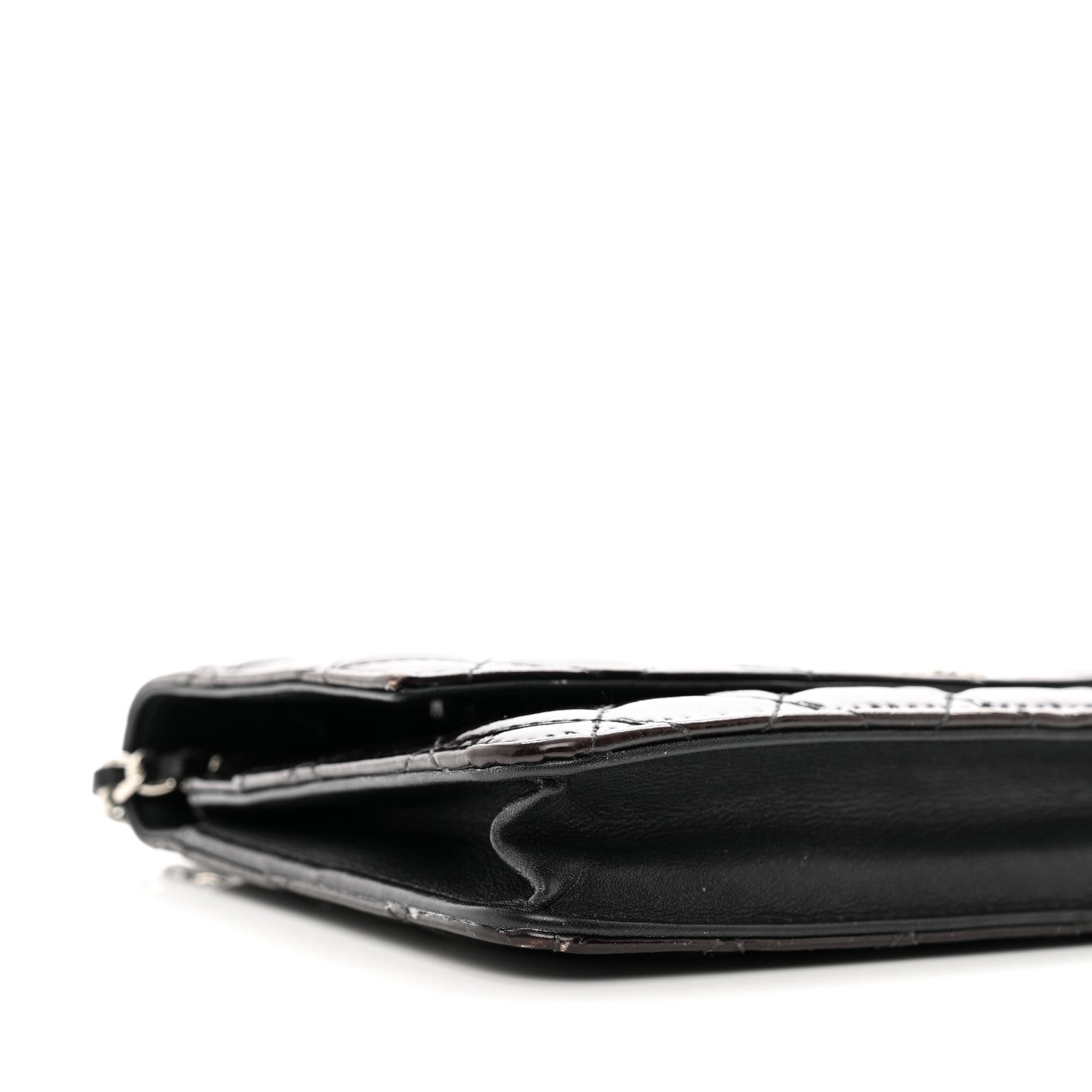 Chanel Patent Quilted Brilliant Wallet On Chain WOC Black 10 of 12