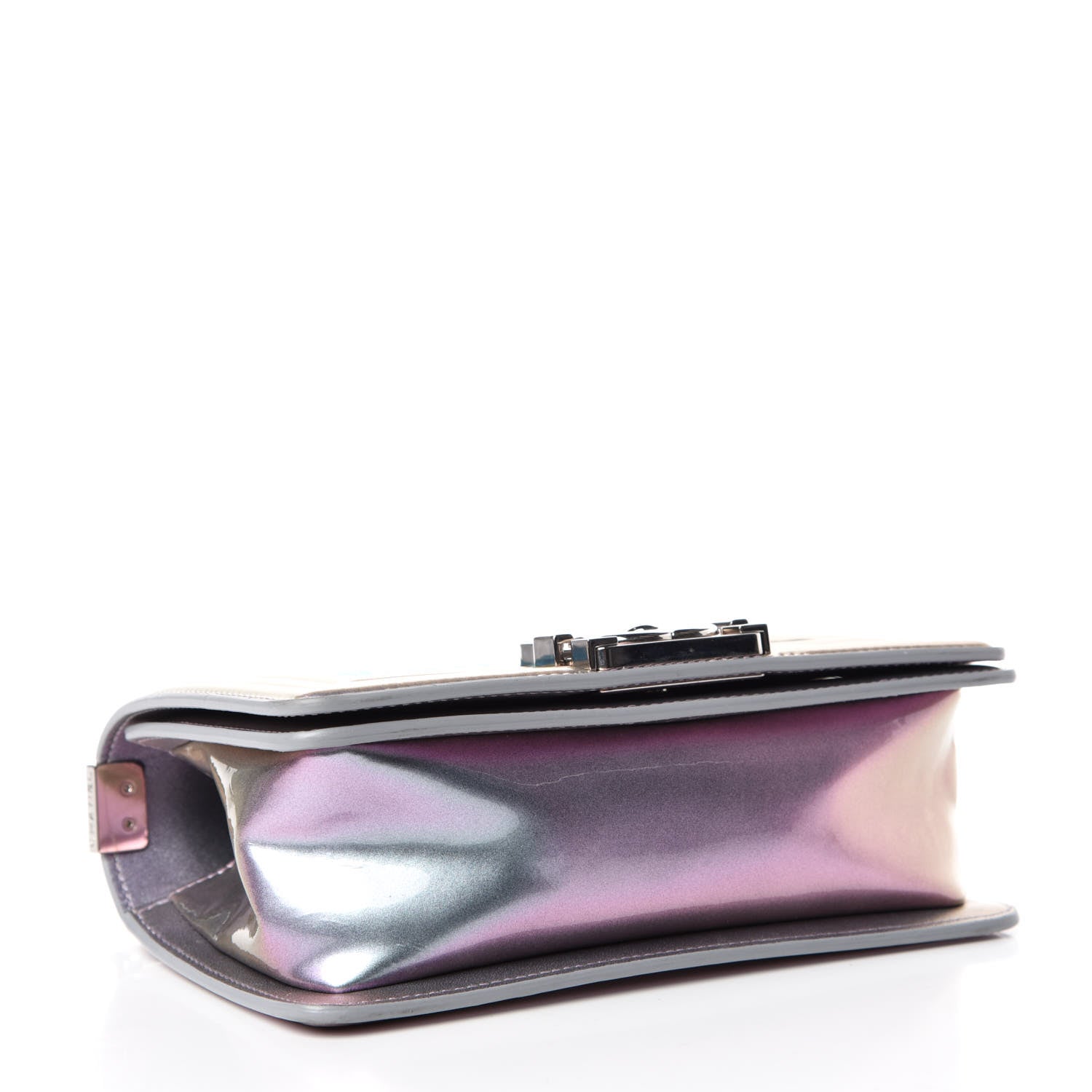 Chanel Iridescent Patent Calfskin PVC Quilted Small Boy Flap Light Purple 4 of 12