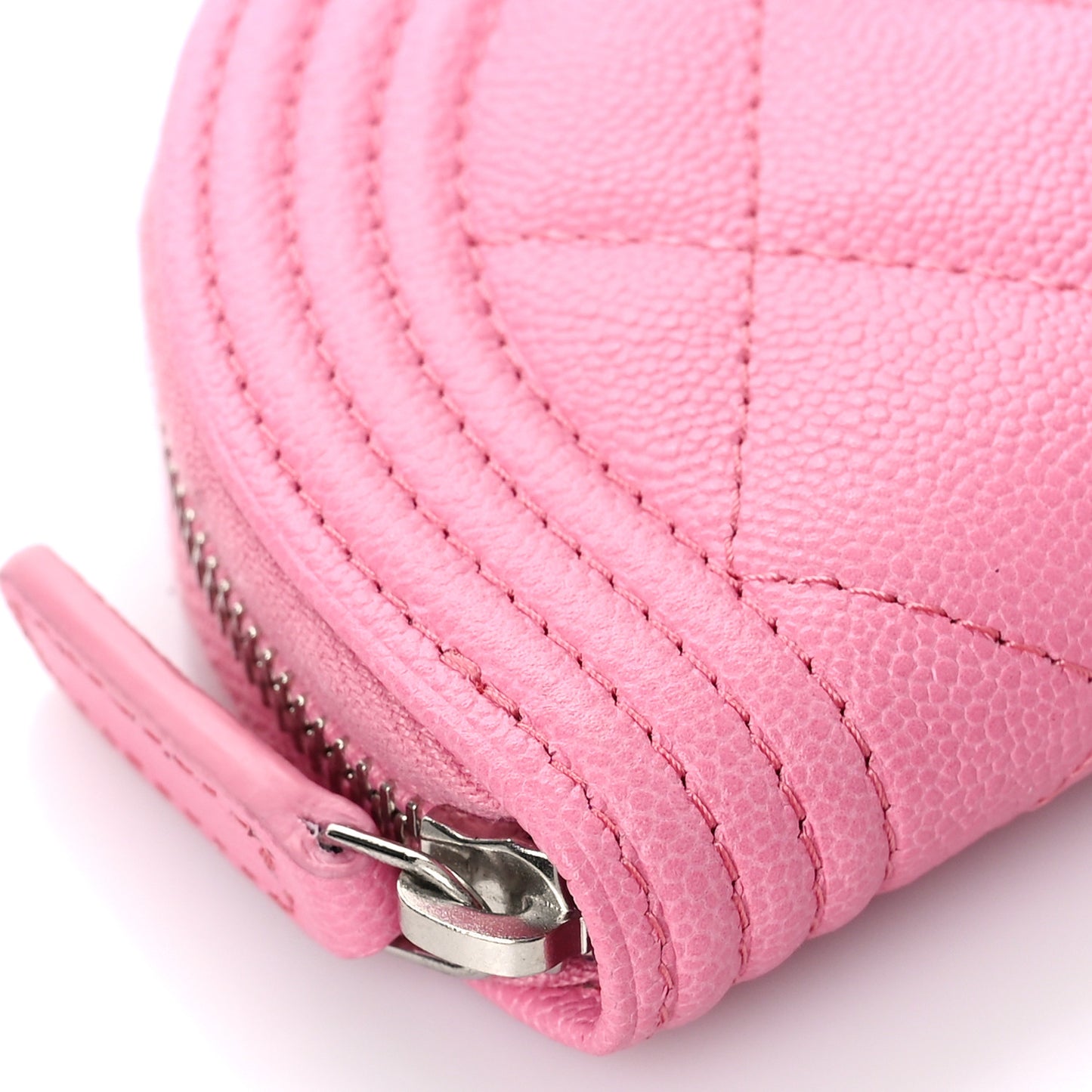Caviar Quilted Boy Zipped Coin Purse Light Pink
