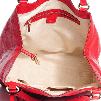Gucci Pebbled Calfskin Medium Soho Shoulder Bag Red 9 of 9