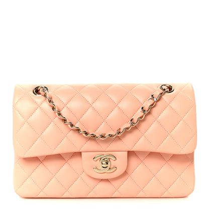 Chanel Lambskin Quilted Small Double Flap Light Orange 1 of 11