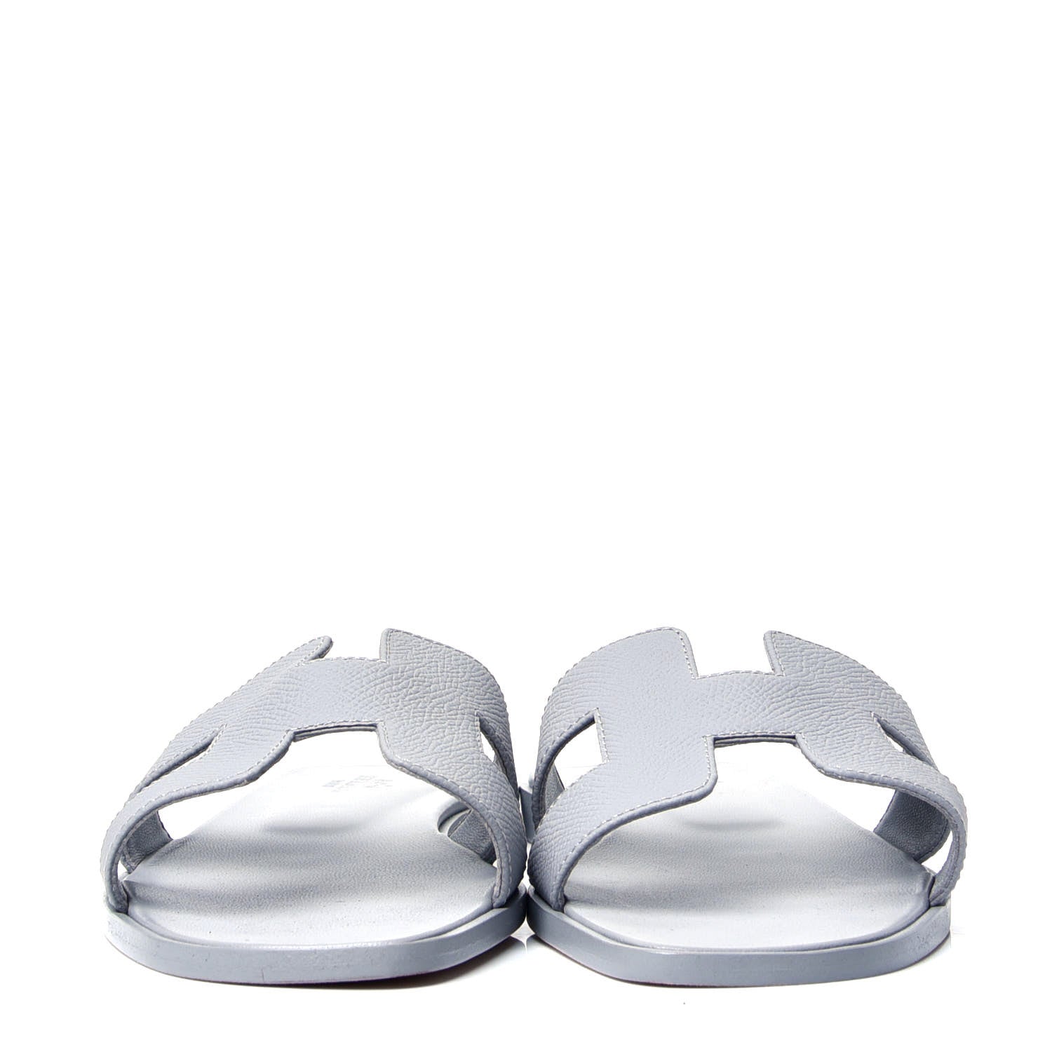 Hermes Epsom Oran Sandals 38 Bleu Glacier 2 of 6