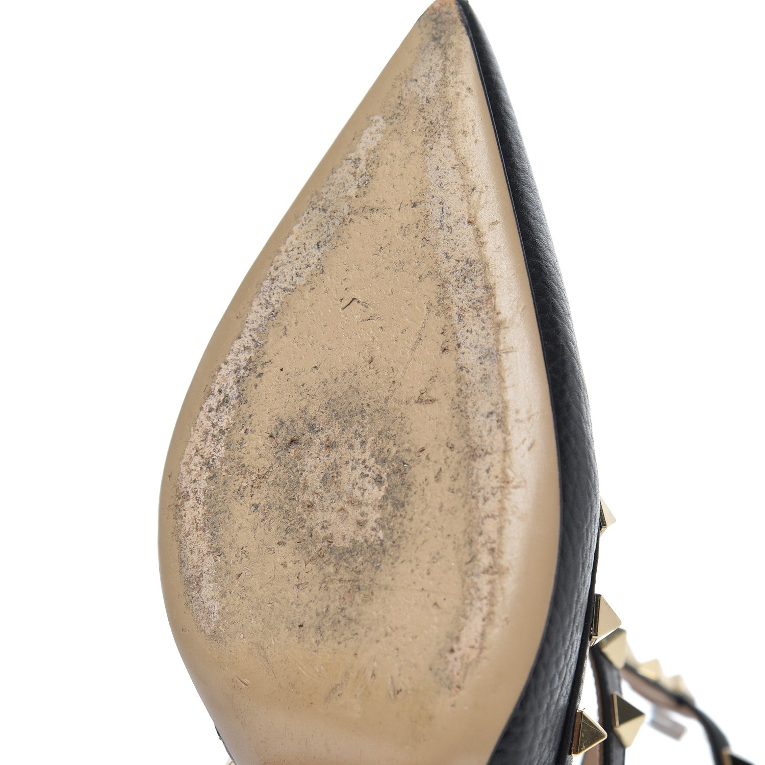 Valentino Garavani Pebbled Calfskin Rockstud Ankle Strap 100mm Pumps 38.5 Black 15 of 23