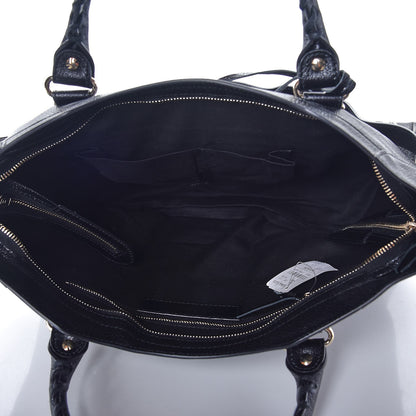 Balenciaga Chevre Gold Metallic Edge Hardware City Black 5 of 7