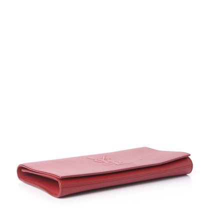 Saint Laurent Calfskin Monogram Large Belle De Jour Clutch Red 3 of 8