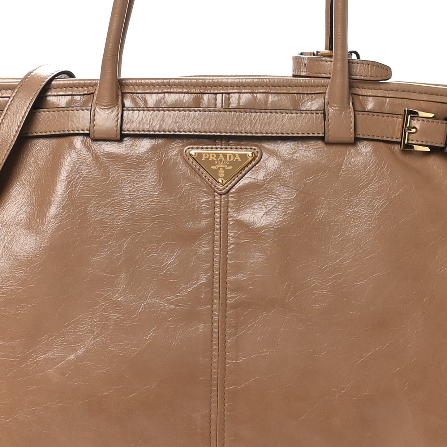 Glossy Calfskin Triangle Extra Large Bonnie Shoulder Bag Cameo