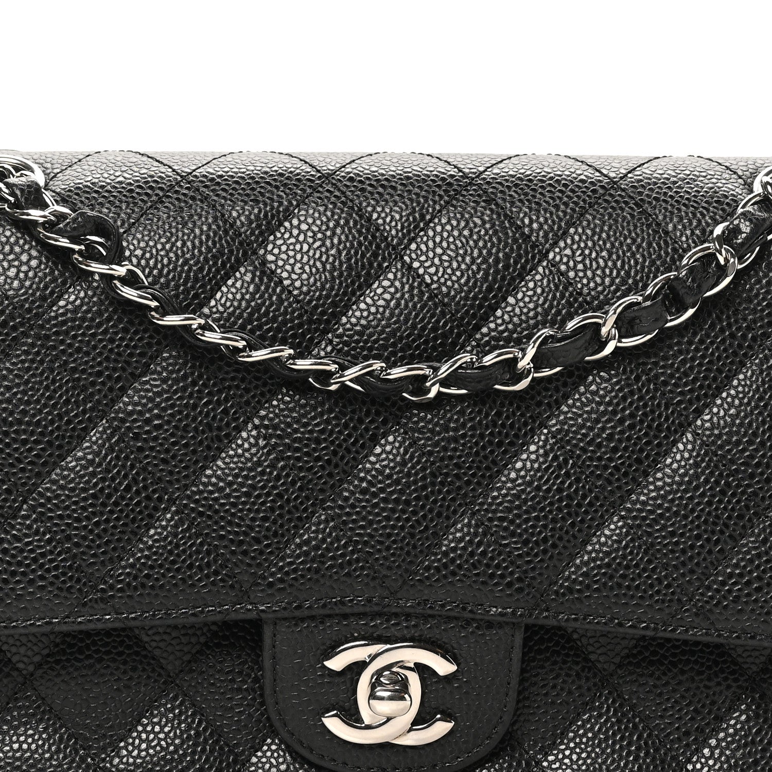 Chanel Caviar Quilted Medium Double Flap Black 8 of 10