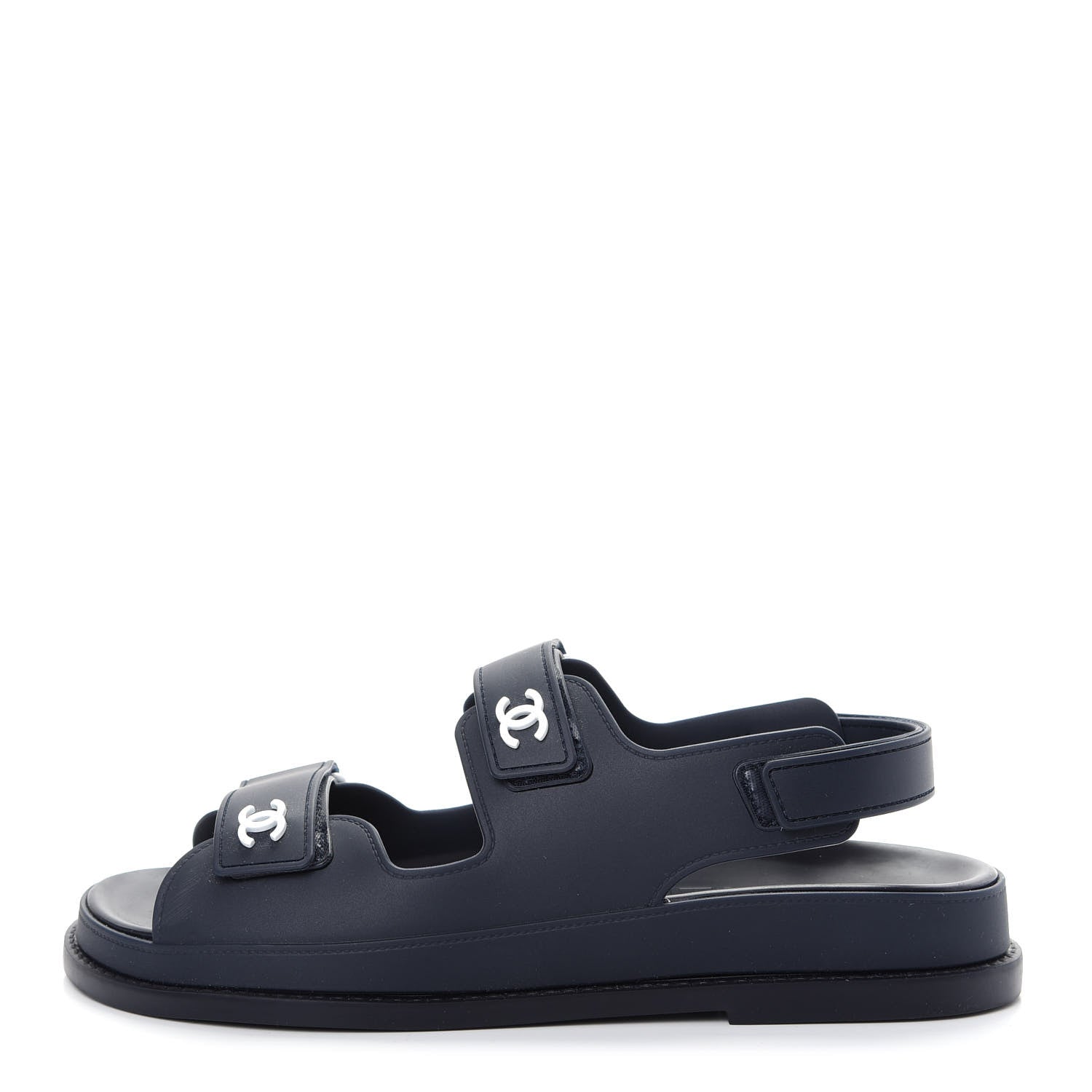 Chanel Rubber CC Dad Sandals 41 Navy 1 of 11