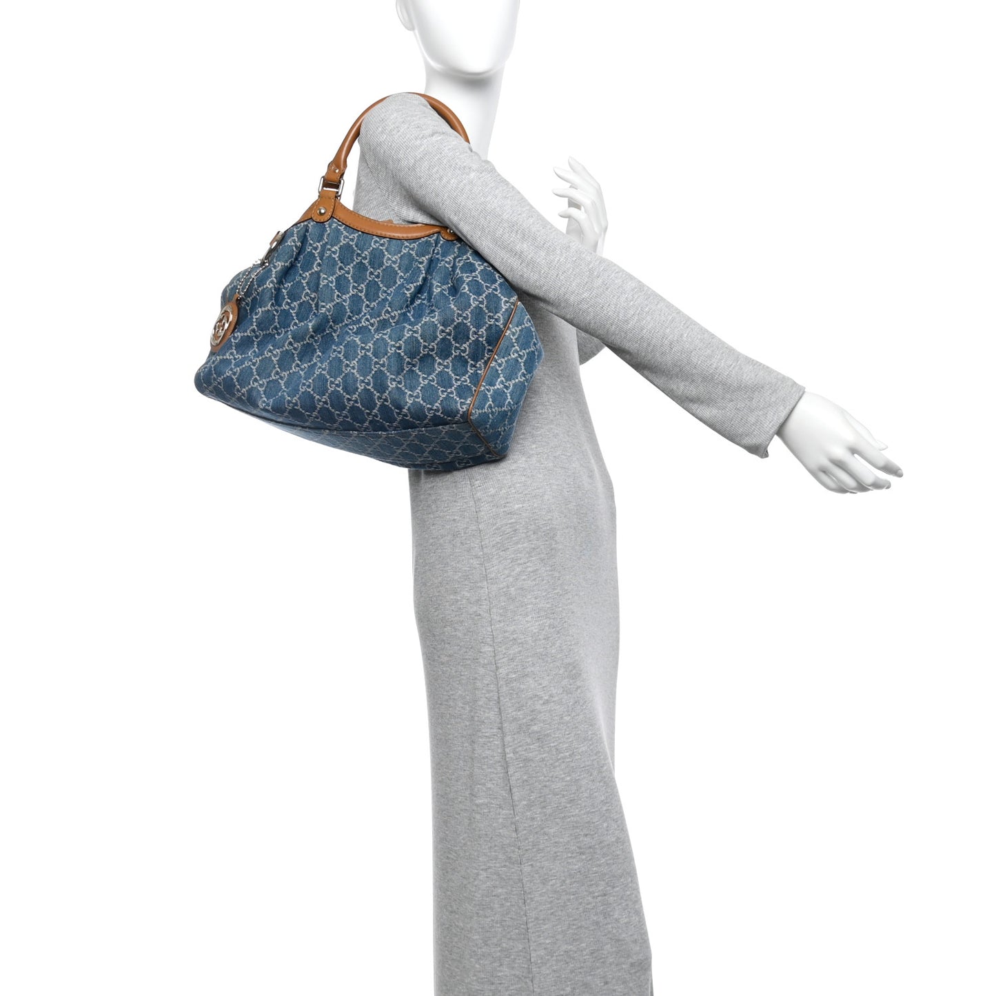 Denim Monogram Medium Sukey Tote Blue
