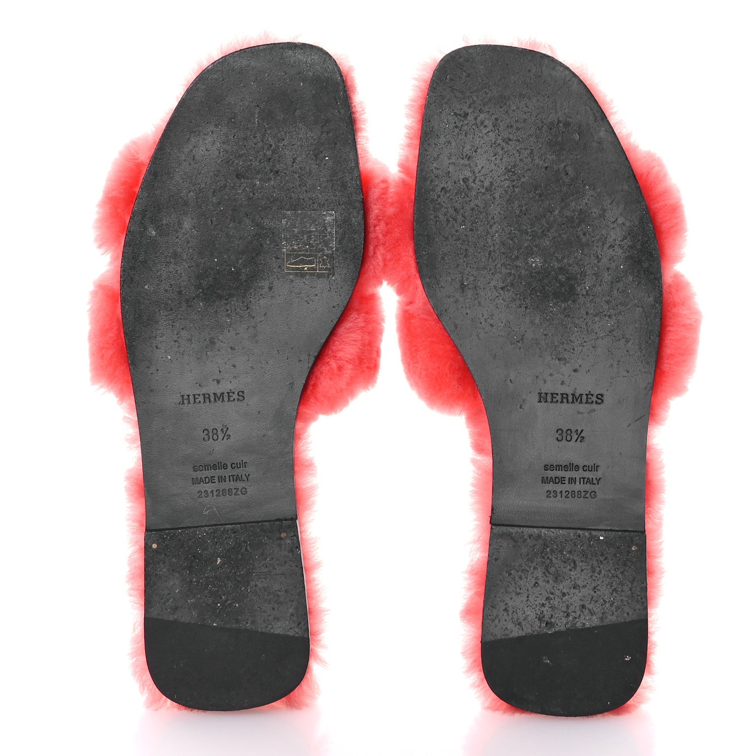 Hermes Woolskin Oran Sandals 38.5 Rose Du Desert 6 of 8