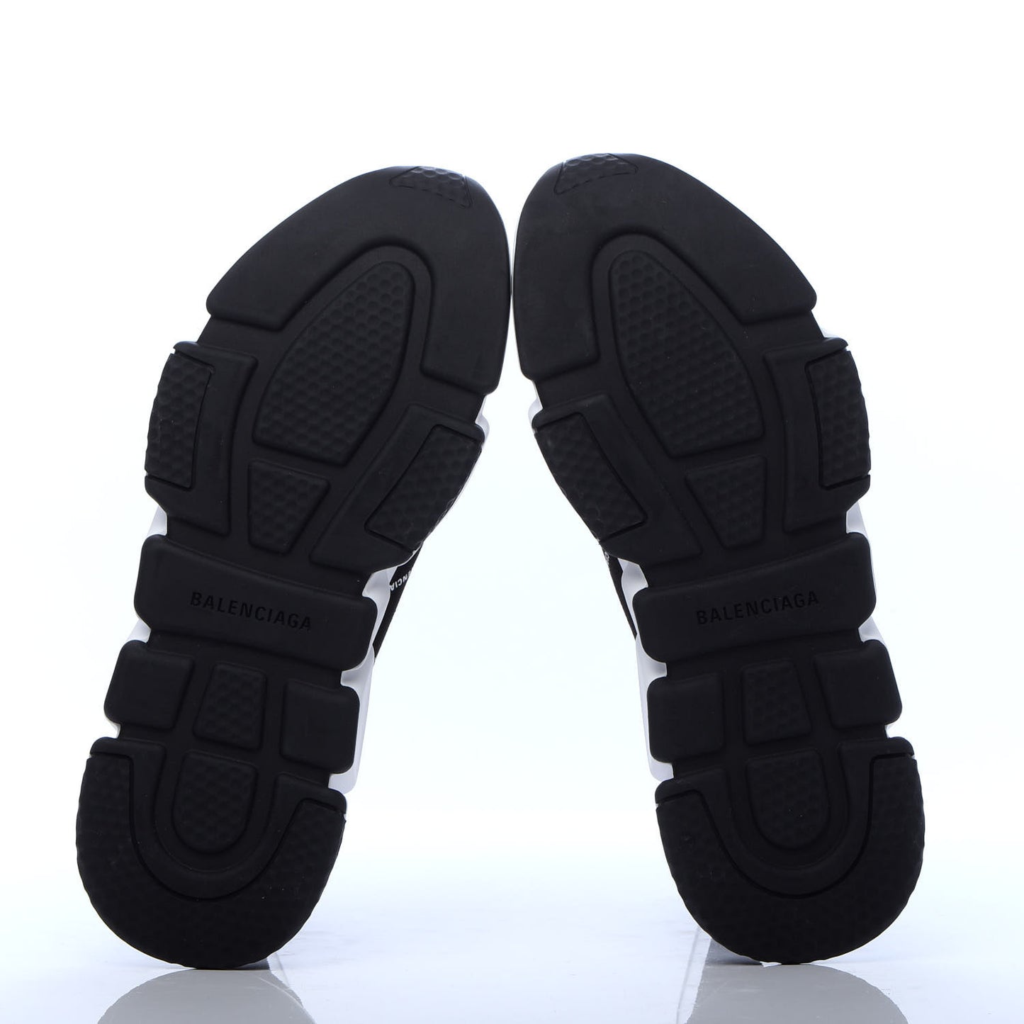 Neoprene Knit Allover Logo Bi-Color Sole Mens Speed Sneakers 42 Black White