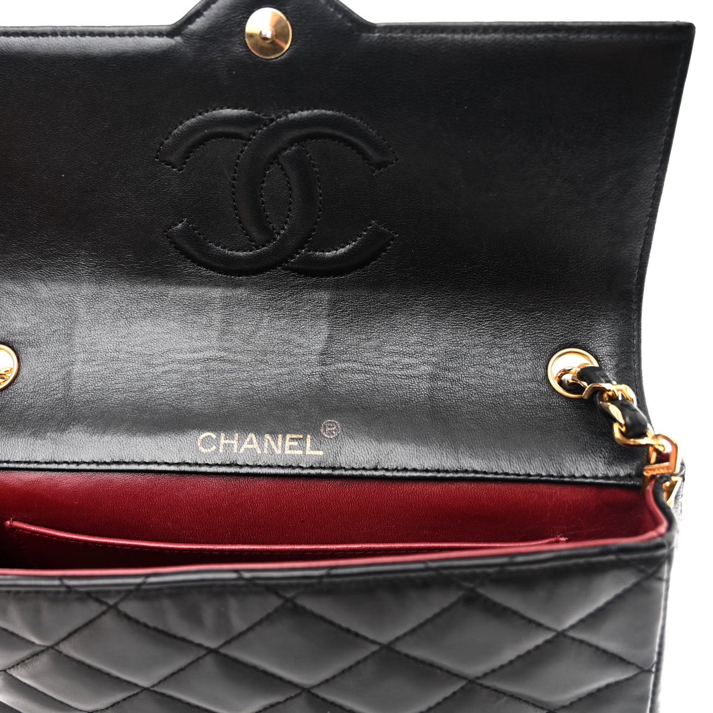 Lambskin Quilted Single Flap Black