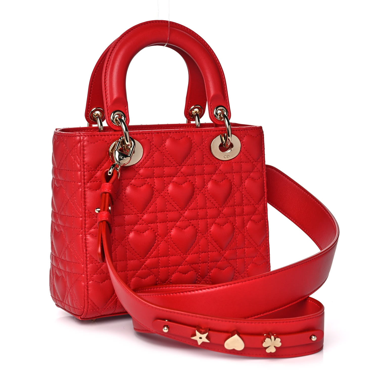 Christian Dior Lambskin Cannage Dioramour Small My ABCDior Lady Dior Spicy Red 3 of 12