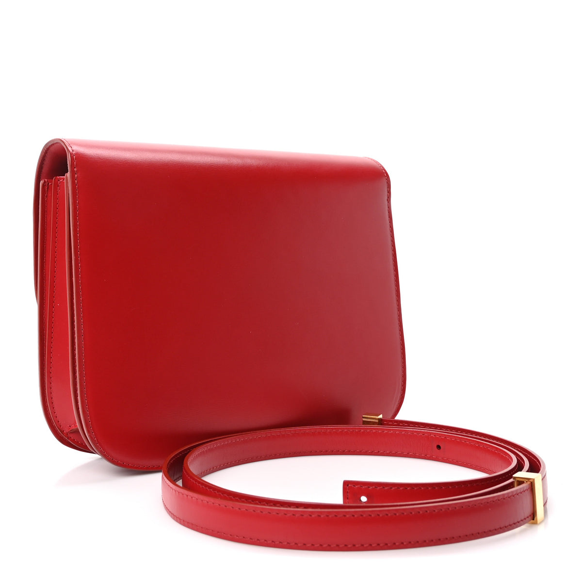 Celine Box Calfskin Medium Classic Box Flap Bag Red 3 of 11