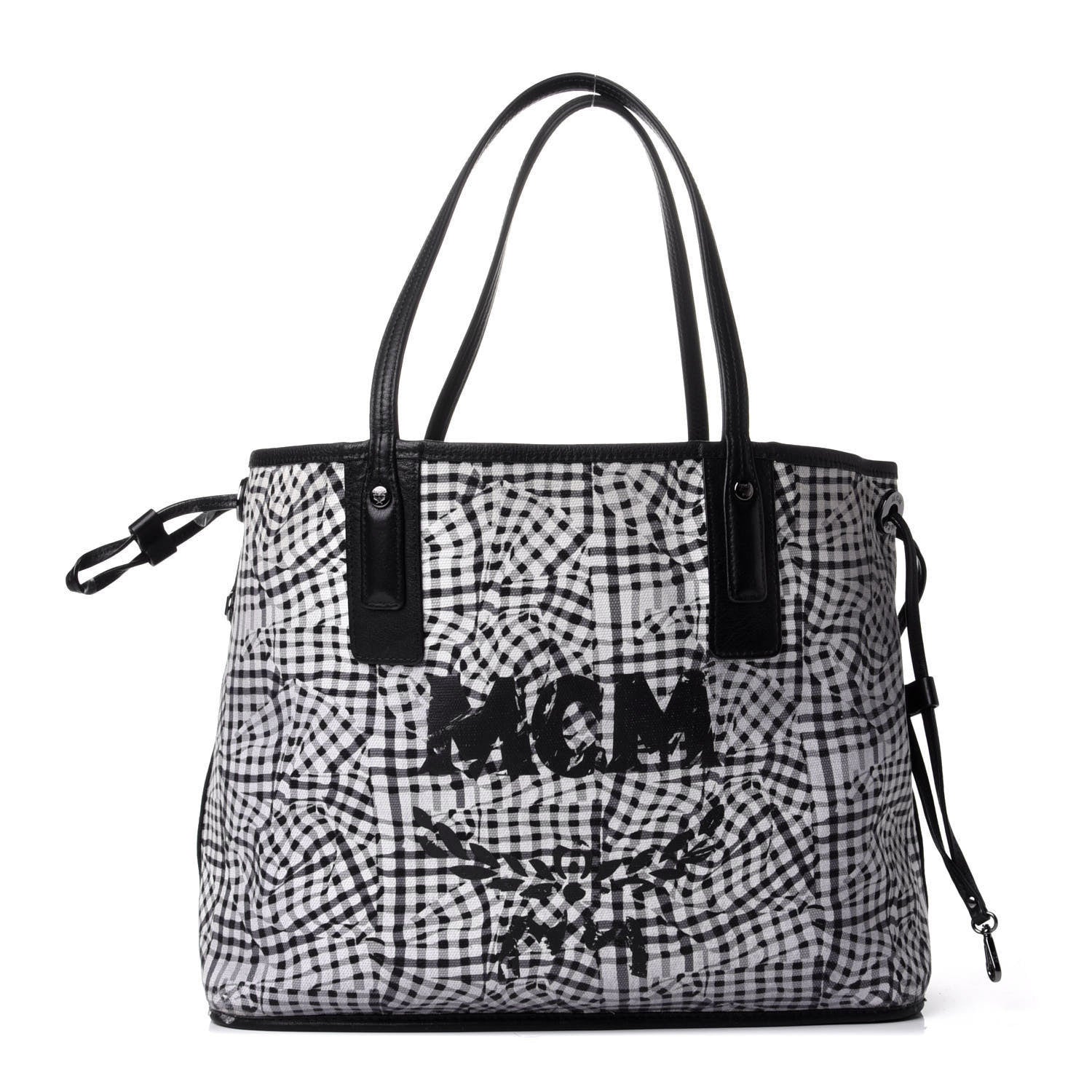 MCM Visetos Medium Liz Reversible Shopper Tote Black 4 of 17