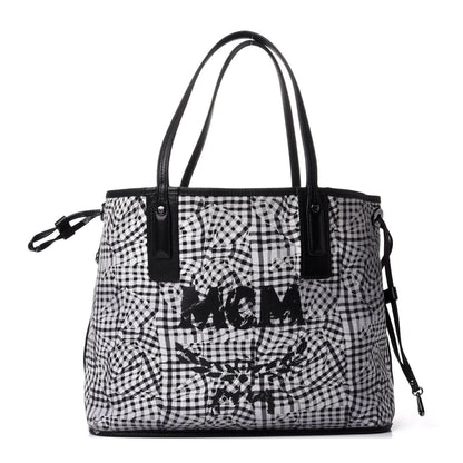 MCM Visetos Medium Liz Reversible Shopper Tote Black 4 of 17