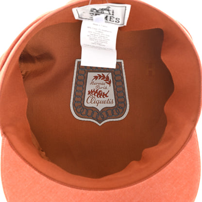 Hermes Double Linen Twill Casquette Cabourg Cliquetis Cap 56 Orange Meranti 7 of 9