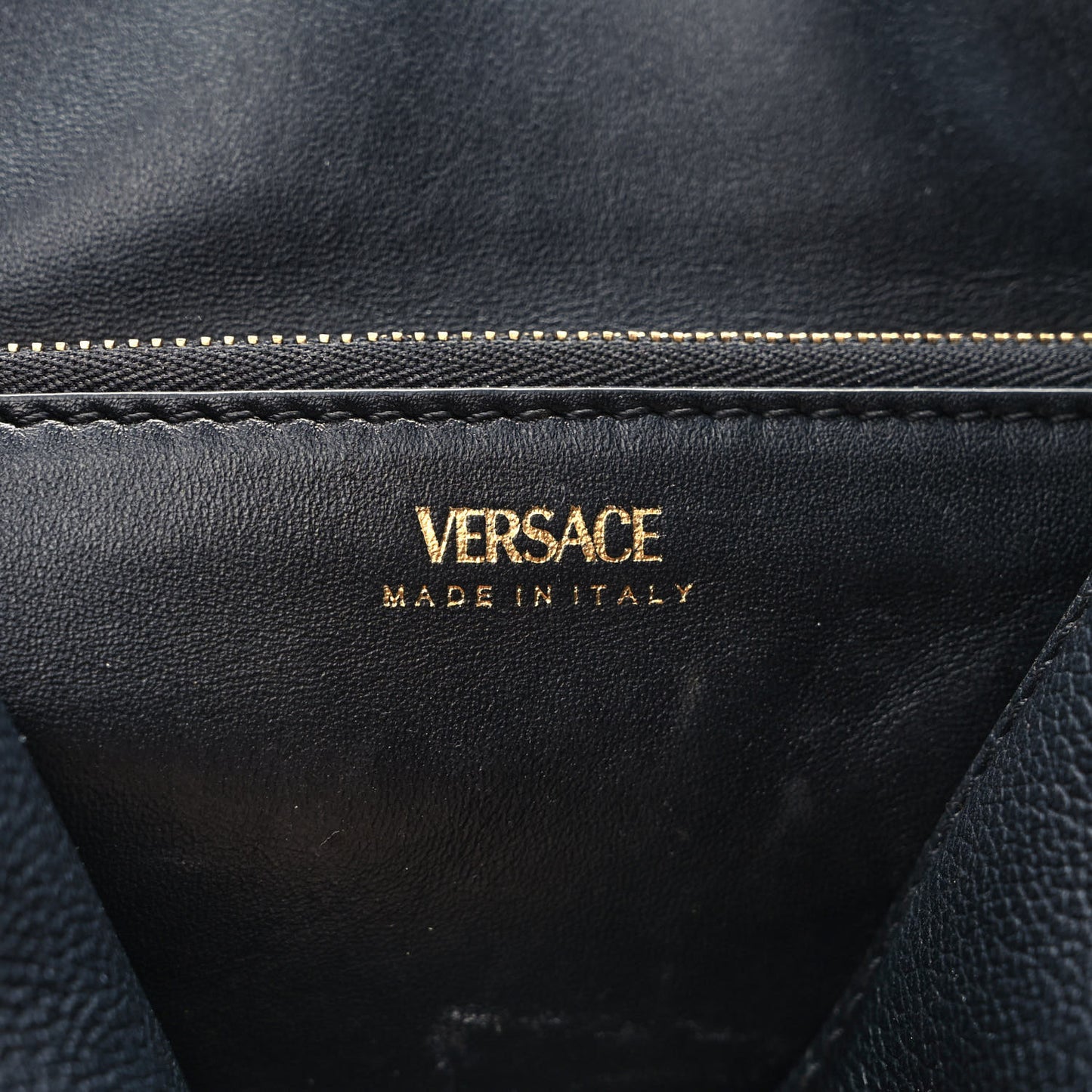 Grained Calfskin La Medusa Top Handle Bag Black