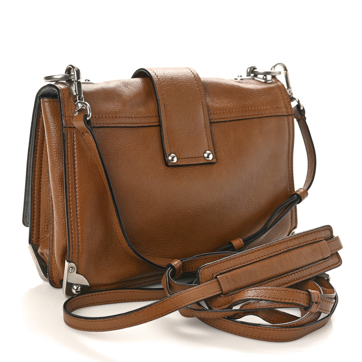 Glace Calfskin Large Soft Cahier Bag Brown