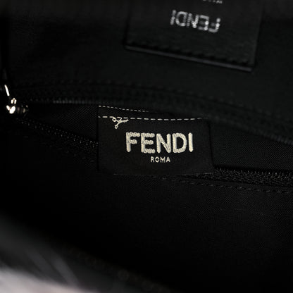Fendi Nylon Vitello Elite Fox Goat Fur Monster Eyes Studded Mini Backpack Black Peonia Multicolor 10 of 12