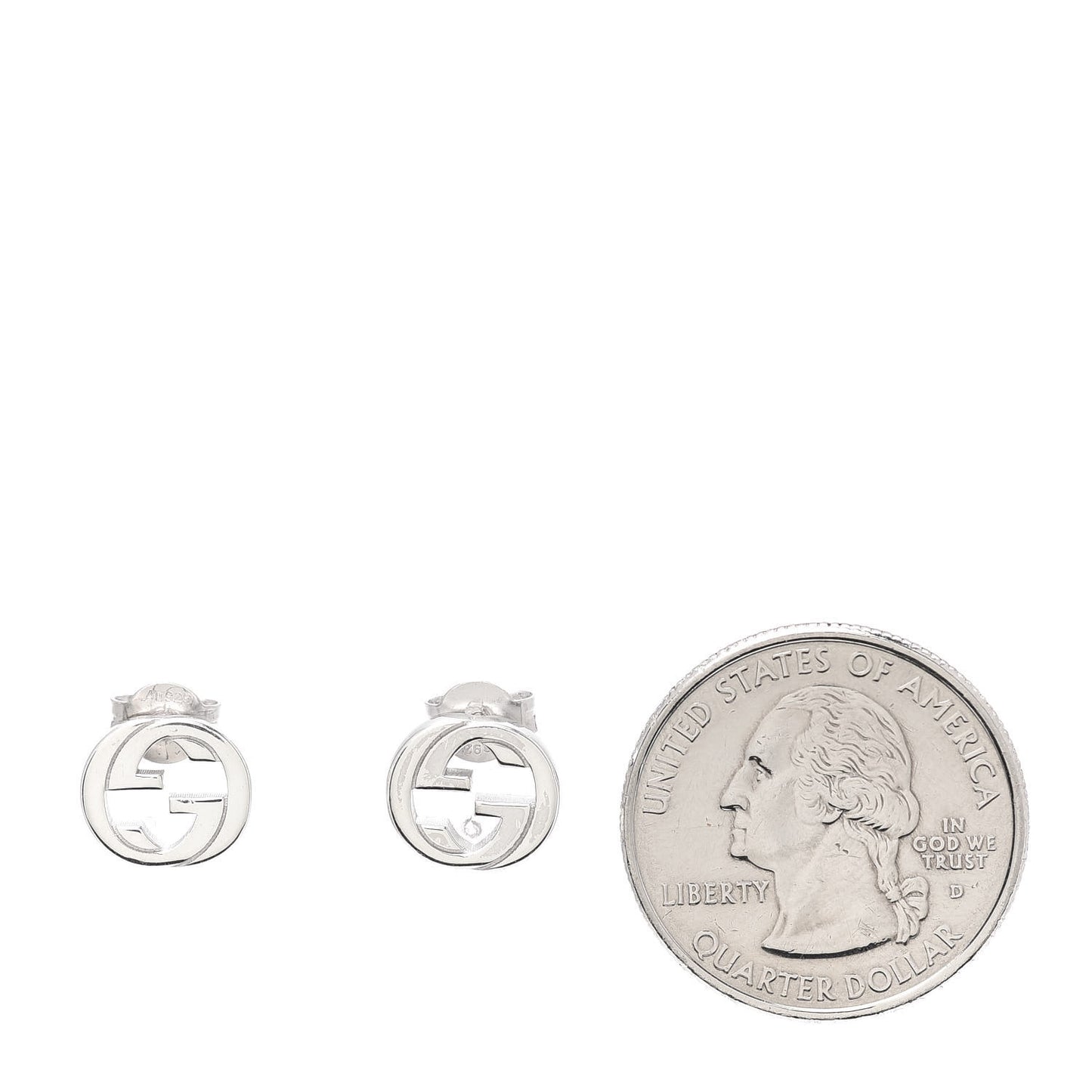 Sterling Silver Interlocking GG Stud Earrings