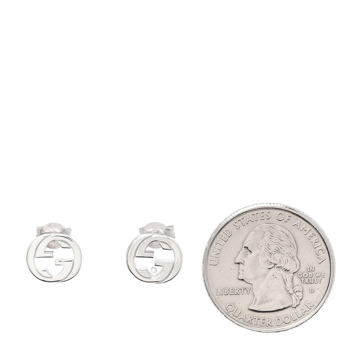 Gucci Sterling Silver Interlocking GG Stud Earrings 2 of 4