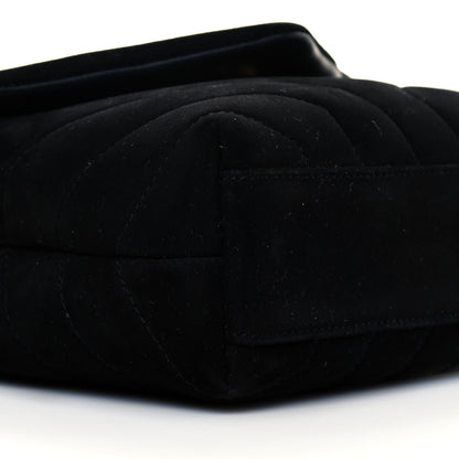 Saint Laurent Suede Y Quilted Monogram Toy Loulou Crossbody Bag Black 7 of 9