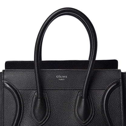 Celine Drummed Calfskin Micro Luggage Black 8 of 9