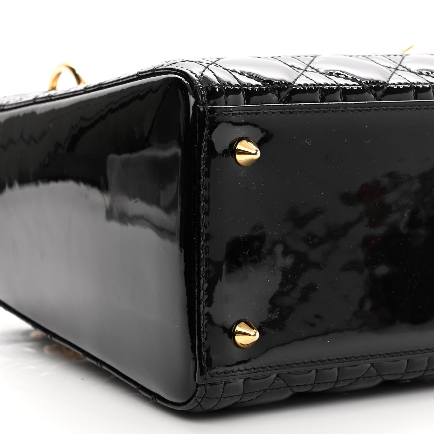 Christian Dior Patent Cannage Medium Lady Dior Black 9 of 10