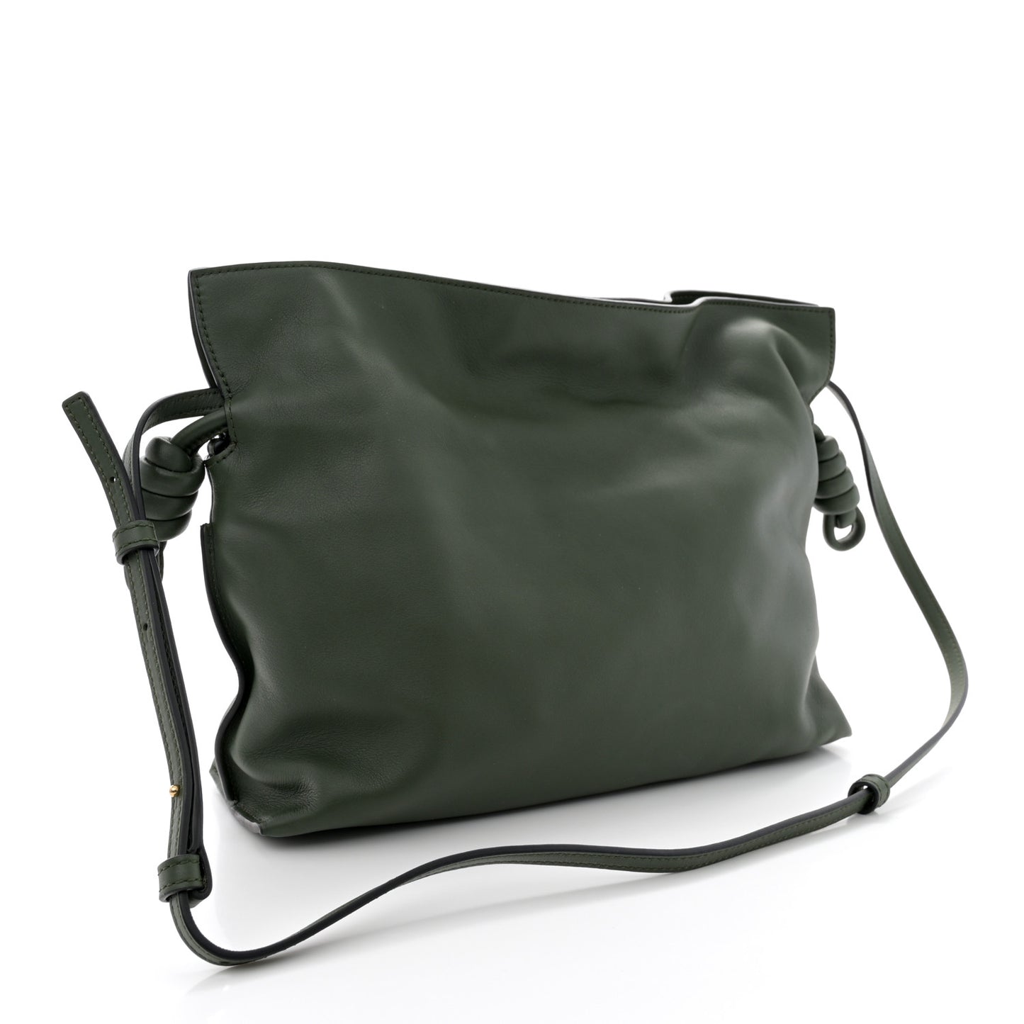 Nappa Flamenco Knot Clutch Vintage Khaki