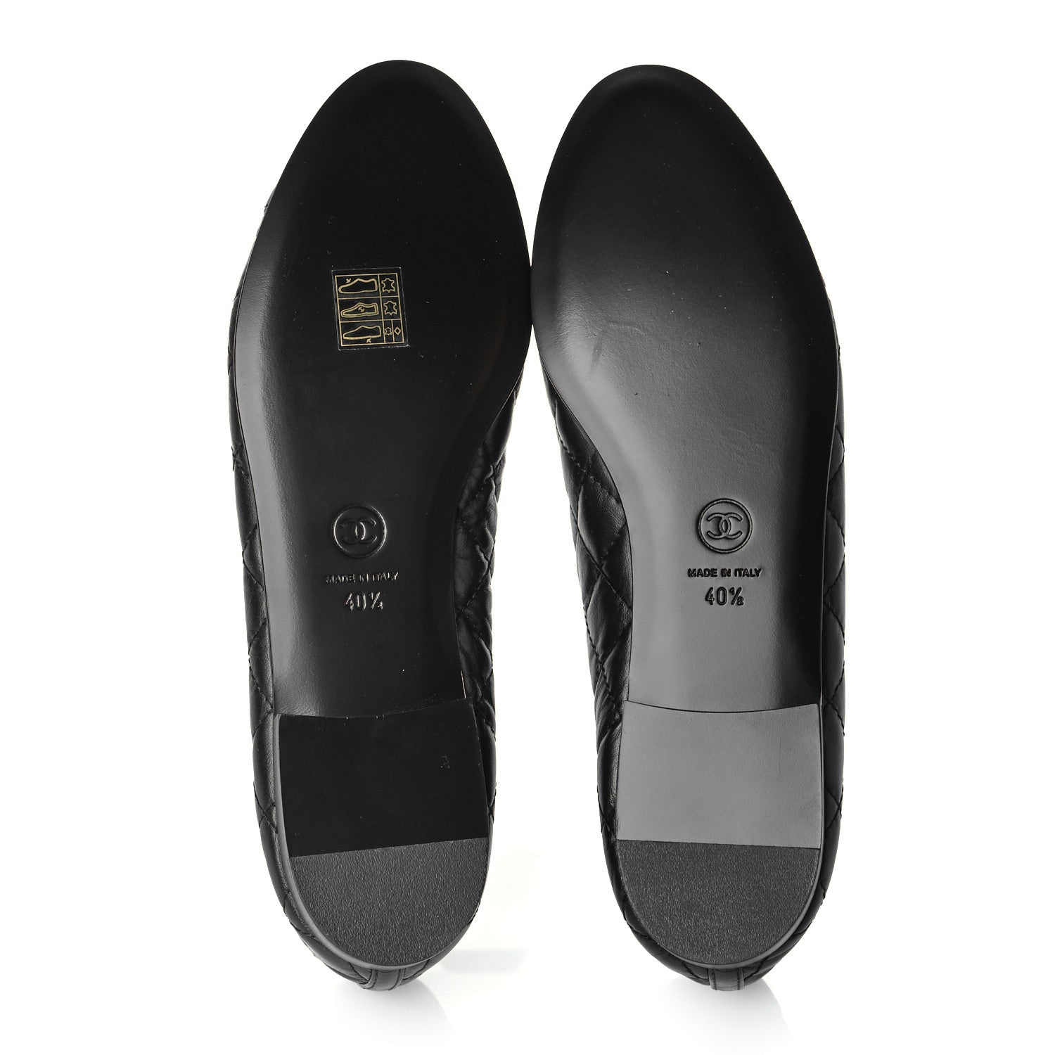 Chanel Aged Calfskin Quilted CC Cap Toe Ballerina Flats 40.5 Black 5 of 8