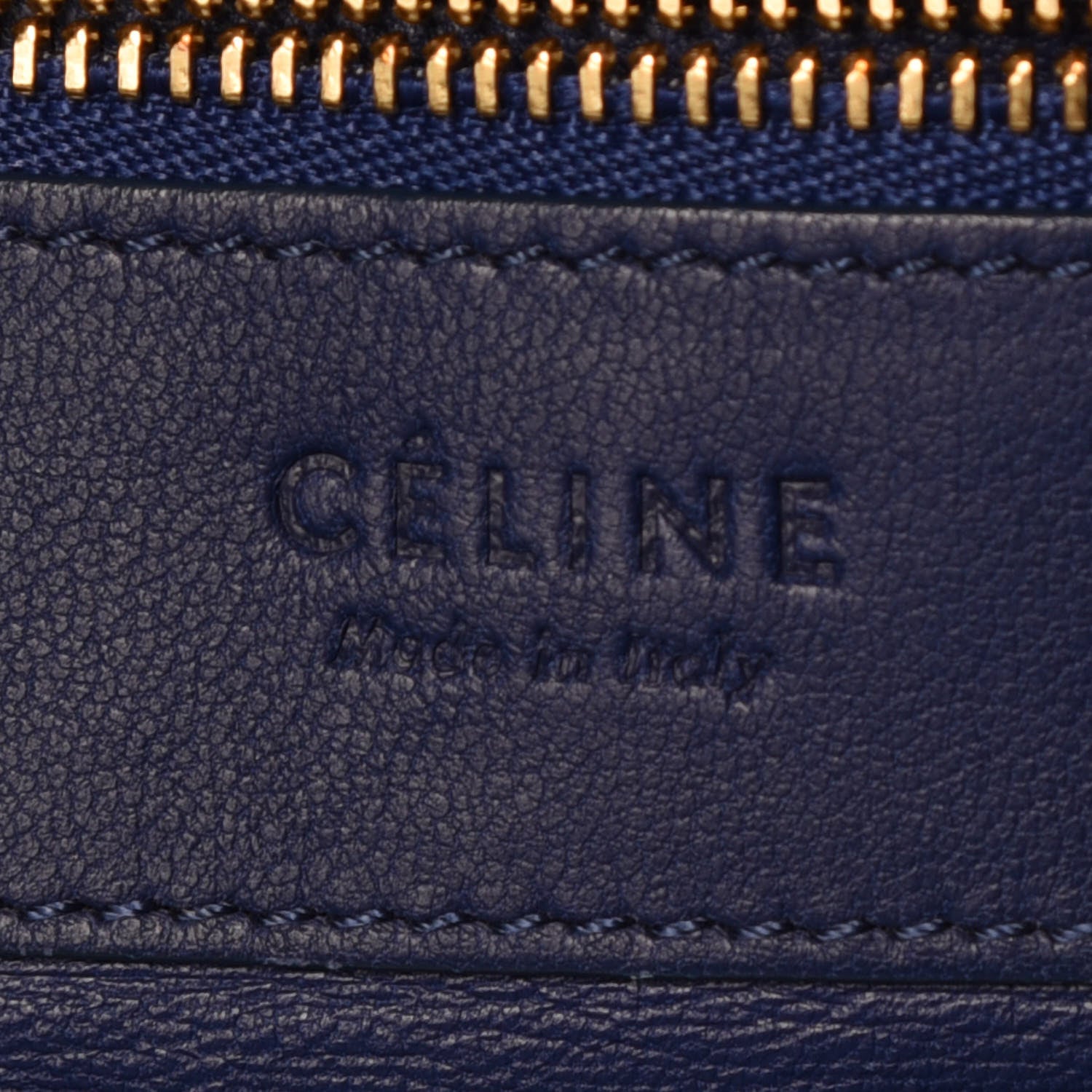 Celine Lambskin Horizontal Bi-Color Cabas Blue 8 of 14