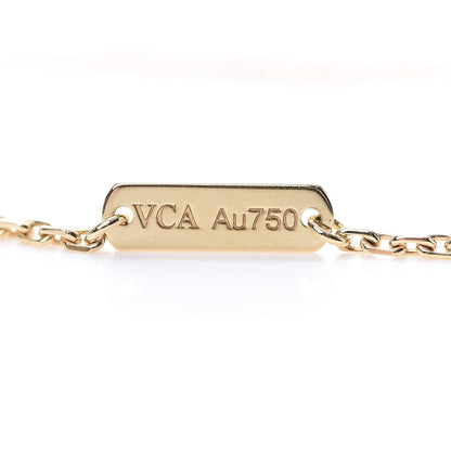 Van Cleef & Arpels 18K Yellow Gold Mother of Pearl Vintage Alhambra Pendant Necklace 4 of 6