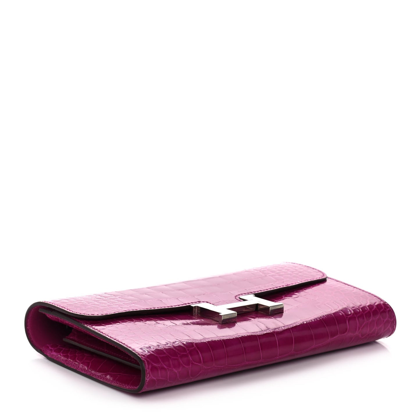 Shiny Alligator Constance Long Wallet Rose Scheherazade