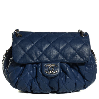 Chanel Washed Lambskin Medium Chain Around Messenger Navy Blue 1 of 8