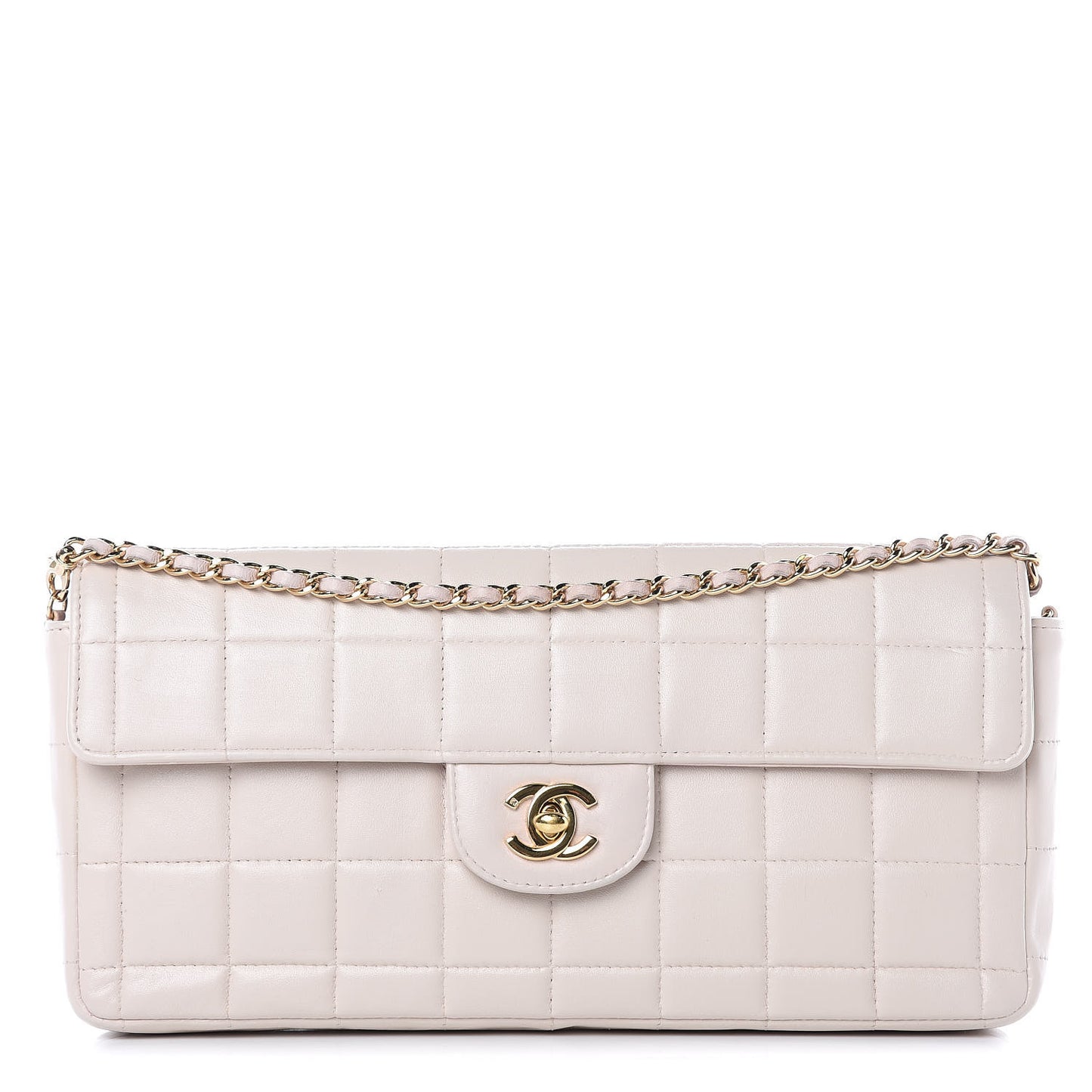 Lambskin East West Chocolate Bar Flap Pink