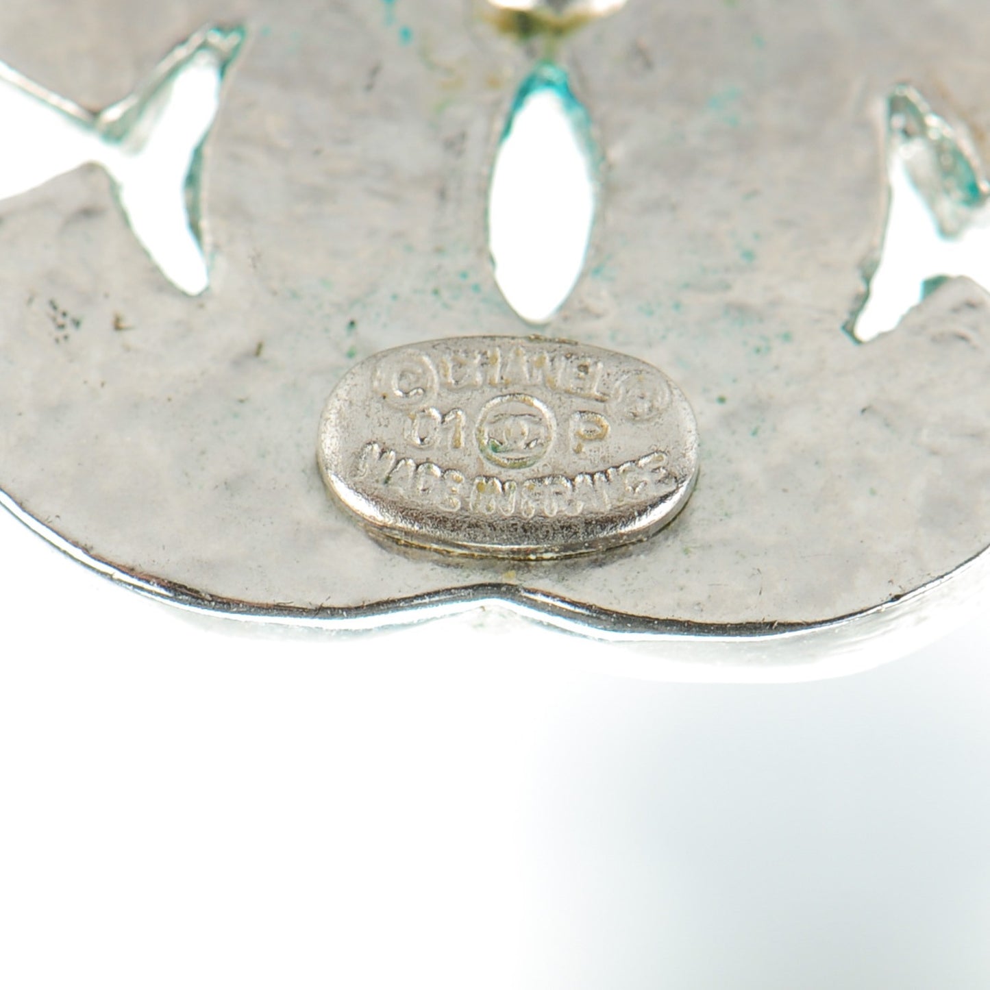 Baguette Crystal CC Earrings Silver