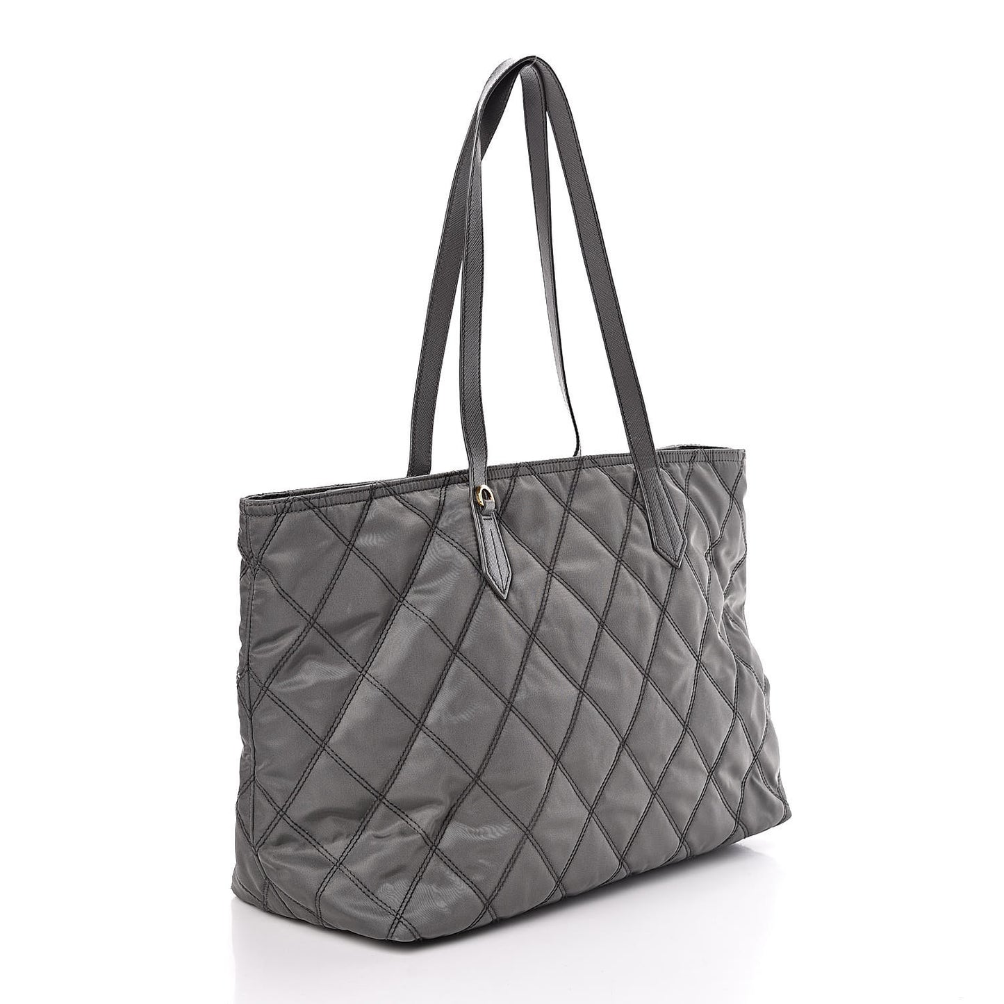 Nylon Tessuto Impuntu Quilted Shopper Tote Ardesia