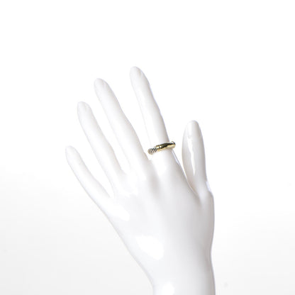David Yurman Sterling Silver 14K Yellow Gold Metro Cable Ring 53 6.25 2 of 5