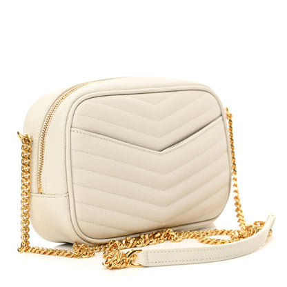 Saint Laurent Grain De Poudre Matelasse Monogram Mini Lou Camera Bag Crema Soft 2 of 12