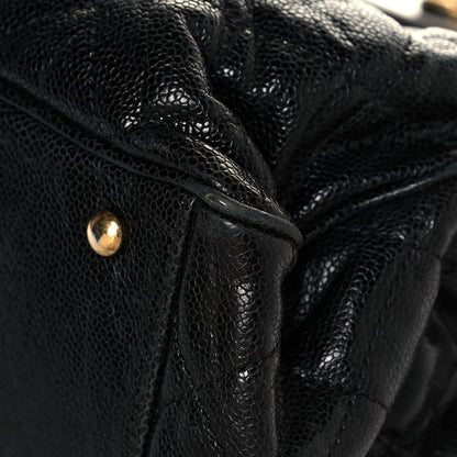 Chanel Glazed Caviar Quilted Small Shiva Tote Black 12 of 16