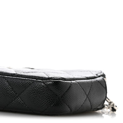 Chanel Caviar Quilted Logo Small Clutch With Chain Black 11 of 13