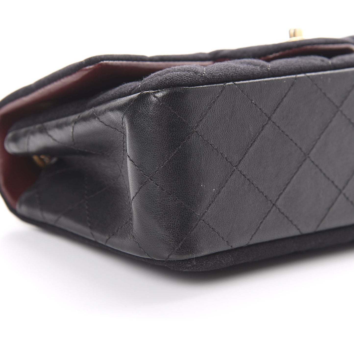 Felt Quilted Paris-Hamburg Charms Mini Rectangular Flap Black
