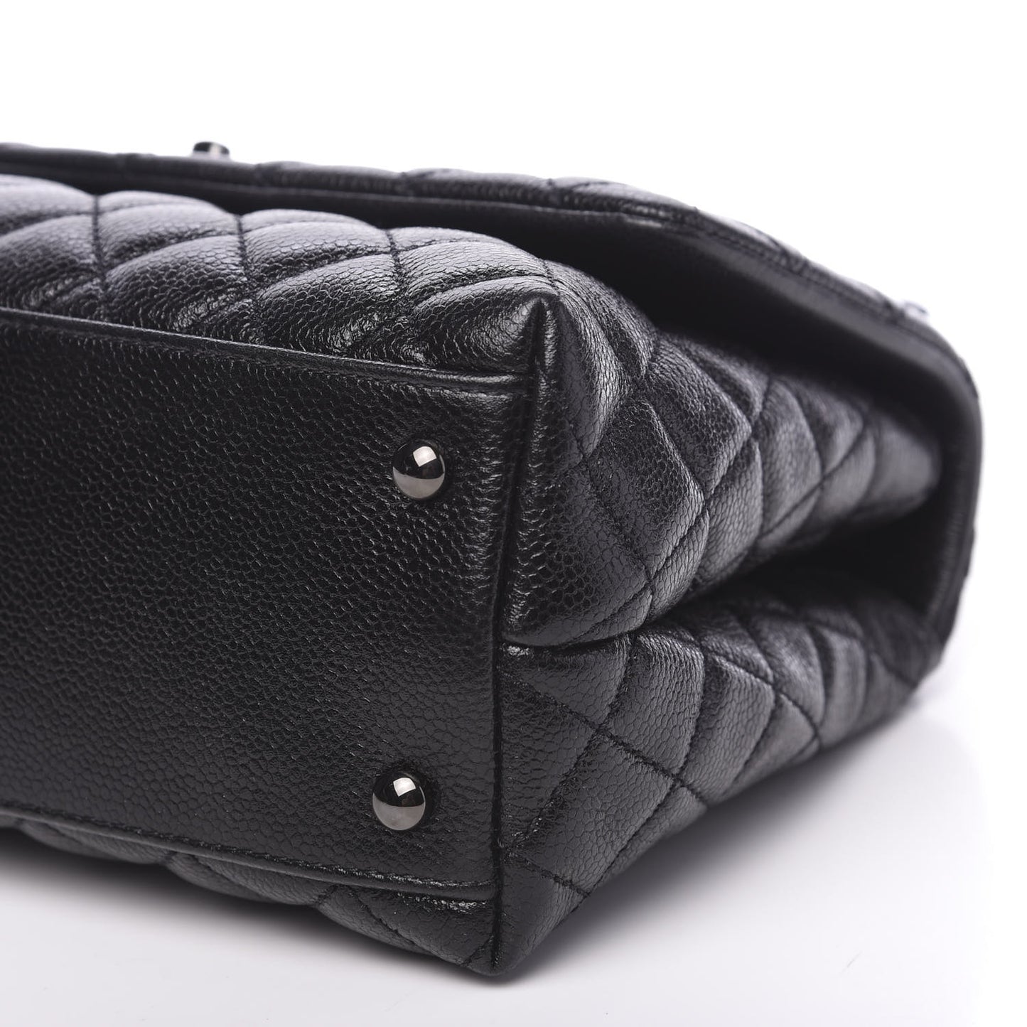 Caviar Quilted Small Coco Handle Flap So Black