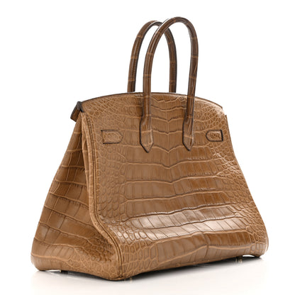 Hermes Matte Alligator Birkin 35 Alezan 3 of 16