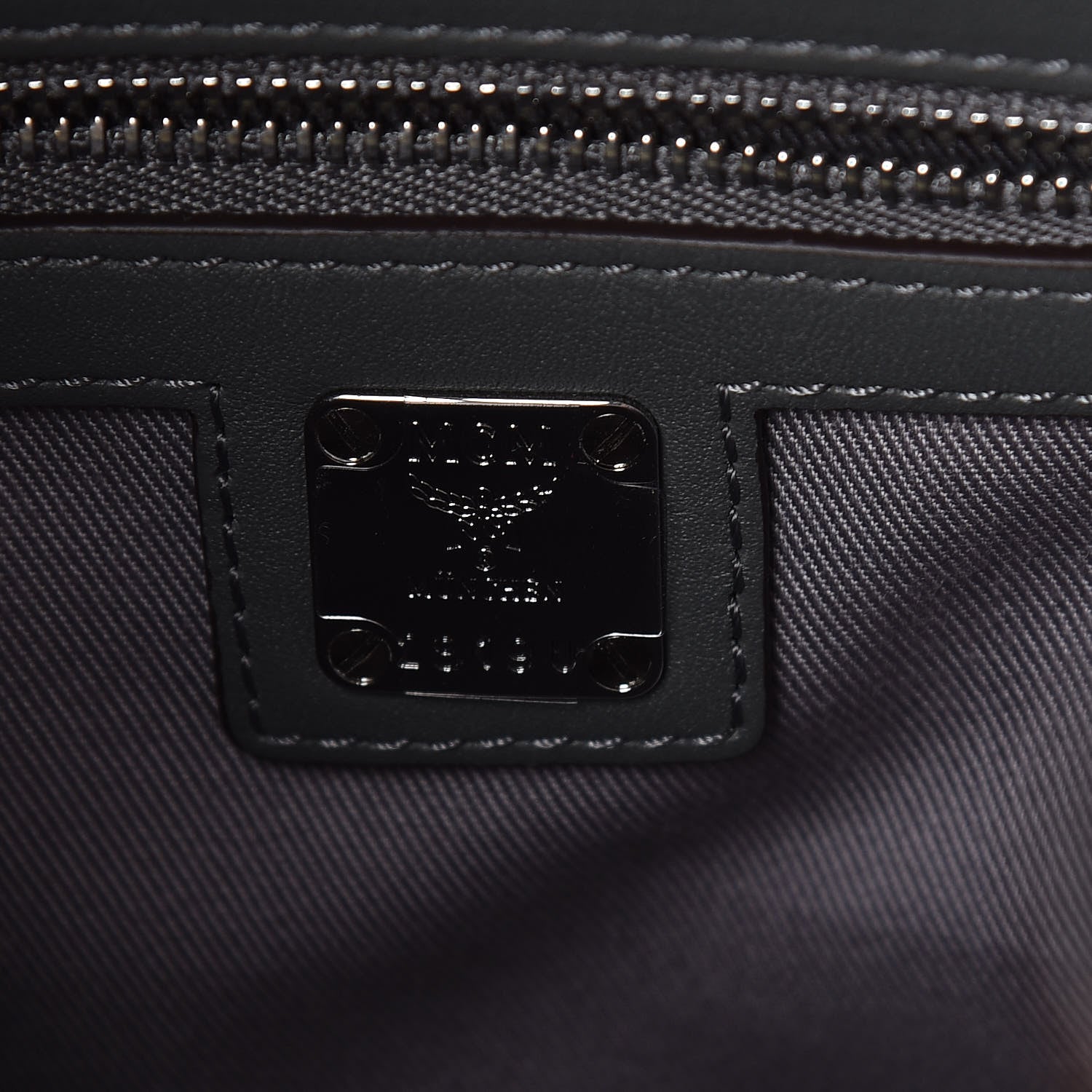 MCM Calfskin Ottomar Monogram Small Essential Bucket Charcoal 8 of 8
